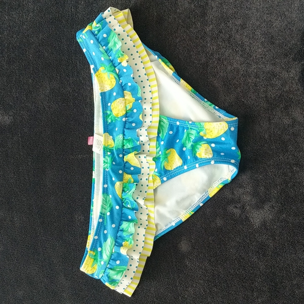 Ruffled Strawberry, Polka Dot, and Stripes Swimsuit Bottom